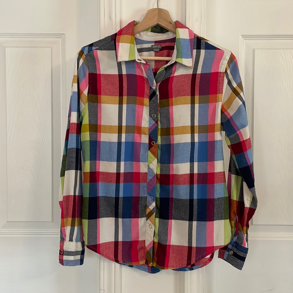 Aerie Plaid Button Down (XXS)